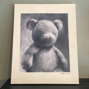 Vintage Black and White Image of a Teddy Bear